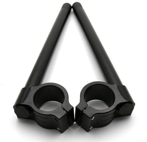 Durashmall Motorcycle Aluminum Alloy Clip-On Fork Tube Handlebars 35mm 7/8 Inch for Most Motorcycles Black or Silver 2 Pack(35MM black)