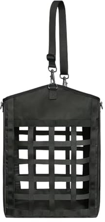 Wswqop Red de para Caballo con de Alimentación Lenta Bolsa con Correa Ajustable Apertura Amplia Y Ganchos Resistentes Nailon Adecuada P, Negro