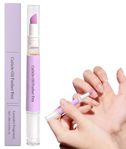 YAYNO Penna per olio per cuticole 2 in 1 Penna per cura delle unghie Penna per olio spingicuticole con punta in ceramica Penna per rimozione cuticole per unghie secche e danneggiate