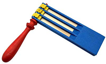 GICO Ratsche dreifach, Schnarre aus Holz, bunter Krachmacher, Karneval Stimmungsmacher 6590