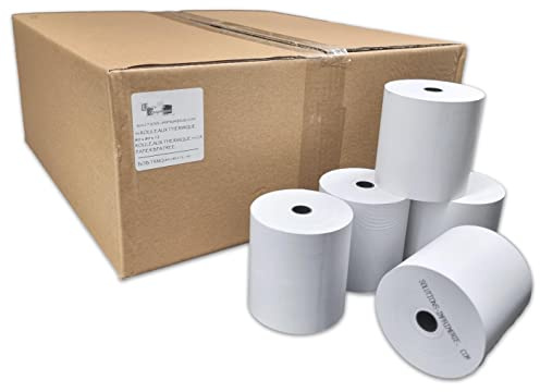50 Bobine Papier Thermique SANS BISPHÉNOL 80 x 80 x 12 mm SANS BISPHÉNOL A rouleaux thermique 80x80x12 pour ticket de caisse imprimante thermique caisse enregistreuse thermique au norme CEE