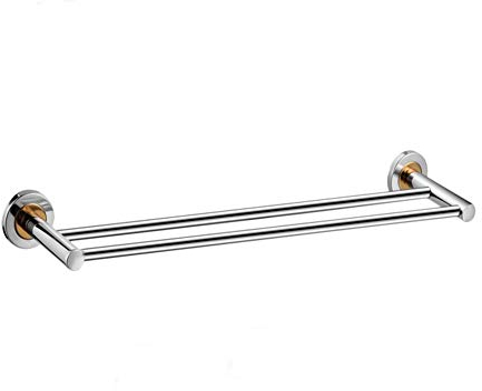 Barra Porta-Asciugamani Doppia Porta-Asciugamani a Doppio Strato Multi-Function Towel Rack Stile Contemporaneo Finitura lucida Porta-asciugamani Hanger Mensola per Asciugamani da Bagno Montata a Muro