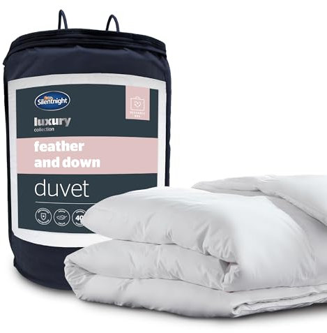 Silentnight Duck Feather and Down Duvet - Luxury 10.5 Tog King Duvet Feather and Down Warm Cosy Quilt with Breathable Cotton Cover All Year Round Summer Winter - Machine Washable - King