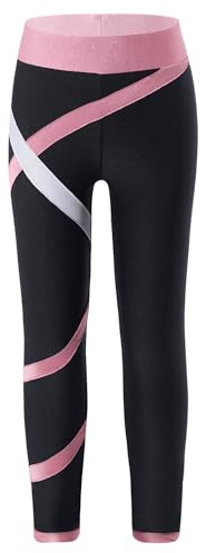 Zaldita Kinder Mädchen Leggings Stretch Lange Hose Elastischer Bund Sporthose Fitness Hose Strumpfhose Training Freizeitkleidung A Rosa C 158-164