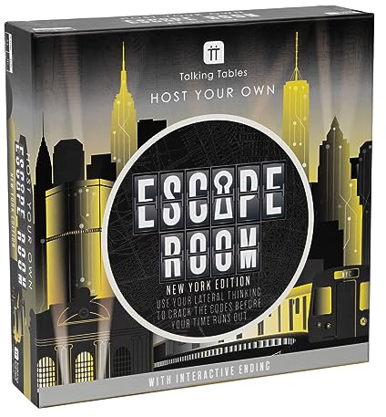 Talking Tables Host Your Own Escape Room Game New York Edition | Interactive Family Games Night | Solve Puzzles and Find Clues to Escape in time | 2-6 Players | Ages 16+ | Moderate Difficulty Level
