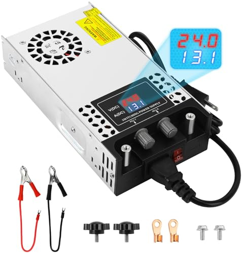 Einstellbare Netzteil DC 0-24V 600W Schaltnetzteil Transformator 220V AC auf DC 0-24Volt Netzteil 600W Transformator mit LED Anzeige, für 0-24v LED Streifen CCTV Radio Kamera Verstärker
