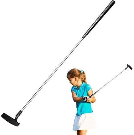 3/3 Stück Anfänger-Golfputter – Golf-Trainingsschläger, Stahl-Golfputter | Abnehmbare Schlägerköpfe, Putter, Schaft für Kinder, Minigolfschläger für Linkshänder, Outdoor-Minigolf-Set, 120 g, Schwarz
