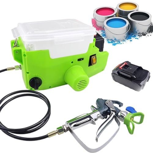 Spruzzatore Di Vernice Portatile Ad Alta Pressione Airless, Spruzzatore Di Pittura Murale Elettrico Senza Fili (21 V 5 Ah), 6 Velocità Regolabili - Capacità 1,7L, Per Vernice Al Lattice/Vernice