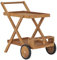 Servierwagen Klappbar mit Griff, Teewagen Massivholz Teak Teewagen mit Flaschenhalter Weinwagen Getränkewagen Transportwagen für Esszimmer Garten Pool