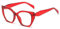 Long Keeper Blaulicht Filter Brille Damen Katzenaugen Computerbrille Anti Blaues Licht Anti Überanstrengung der Augen (Rot Klar)