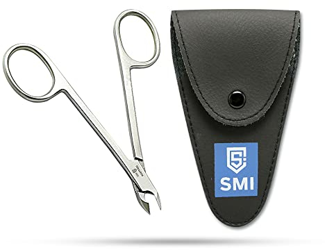 SMI Nagelhautzange Scherenstil Hautzange Nagelhautentferner Fingernagel Fußnägel Nagelhautschere Hautschere Maniküre Pediküre Edelstahl mit Etui