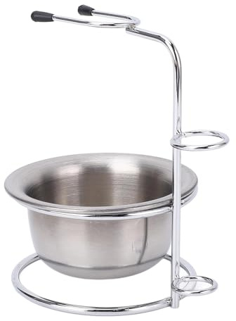 Rakställ & Rakskål Set Rakborstställ Metall Rakborstställ Skål Rostfritt Stål Raktvålsstativ För Män Skäggborttagare