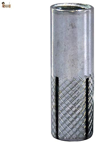 BricoLoco Taco anclaje hembra metálico de expansión. Para materiales macizos con rosca métrica interior. (100, M-6)