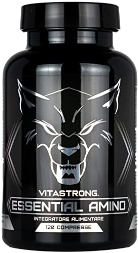 Aminoacidi Essenziali EAA Vitastrong, 8 EAA Aminoacidi Essenziali con BCAA Amminoacidi Ramificati Leucina, L Lisina, L Triptofano, Metionina 120 Compresse per Pre Workout, Intra Workout, Post Workout