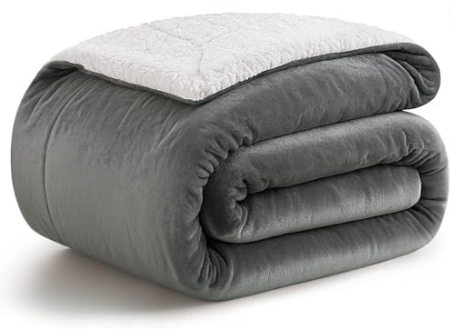 KANKAEU Manta Sofa 160x200 cm, 550 gsm Extremadamente Suave y Gruesa, Manta de Invierno para Cama y Sofá, Polar y Sherpa Reversible, Lavable a Máquina