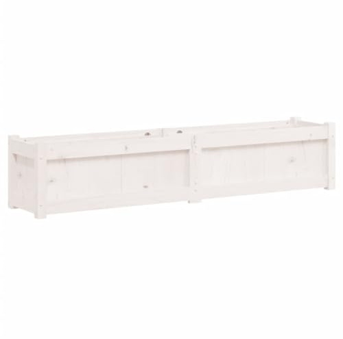 vidaXL Odlingslåda vit 150x31x31 cm massiv furu, hög odlingslåda, odlingskruka, blomkrukor, höga odlingslådor, odlingskrukor, blomkruka, utomhuskruka
