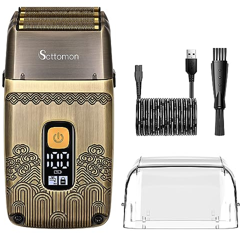 Scttomon Rasierer Herren Folienrasierer mit 3 Scherelementen Elektrorasierer für Männer Präzisionstrimmer Rasierapparat Barttrimmer Wiederaufladbar & Kabellos Wasserdicht