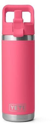 YETI Rambler C Straw Bottle, Stainless Steel Vacuum Insulated Bottle with Leakproof Straw Cap, Tropical Pink, 18 oz (532 ml)