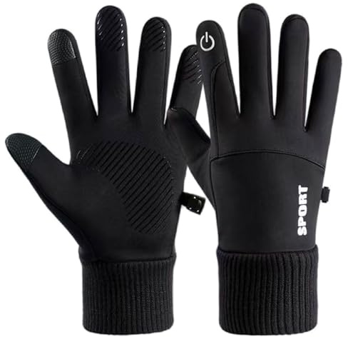 LdawyDE Guanti da ciclismo termici guanti caldi da uomo e da donna con funzione touch, invernali, antivento, sottili, caldi, per uomini, donne, jogging, ciclismo, arrampicata