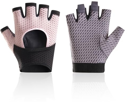 DUFFOBAN Gants de cyclisme pour femme – Gants de vélo antidérapants, respirants et confortables pour femme, pour vélo, VTT, équitation et activités de plein air, rose, taille M