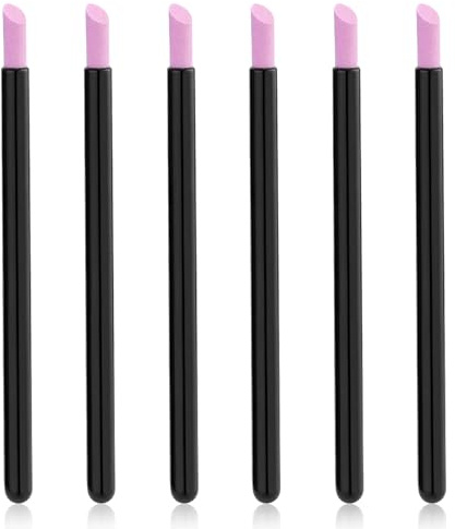 Lot de 6 limes à cuticules à double tête - Pour manucure - Stylo à quartz - Lime à ongles en pierre de quartz - Repousse-cuticules pour le nettoyage et l'entretien du lit des ongles