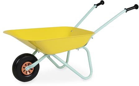 Janod - Carriola in metallo per bambini dai 2 anni in su - Adatta ai bambini per attività in giardino e all'aria aperta - Dai 2 anni in su