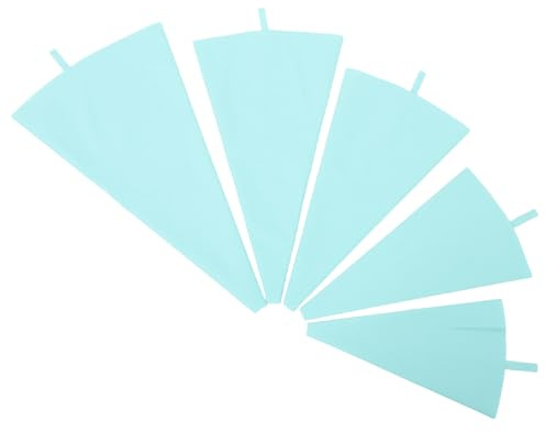 Baluue Set da 5 Borse per Pasticceria in Silicone Riutilizzabili Sacchetti per Glassa Flessibili Superficie Liscia Compatibili Beccucci per Decorazione Torte e Dolci Utensili da Forno
