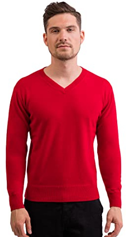 CASH-MERE.CH 100 % kashmir herr pullover | tröja V-ringning 2-söm