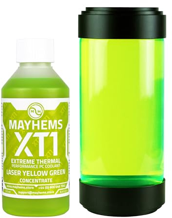 Mayhems - XT1 koncentrerad PC kylvätska - datorvattenkylningsvätska - flytande kylning, termisk prestanda serie, UV, 1 liter, laser yellow green (gulgrön)