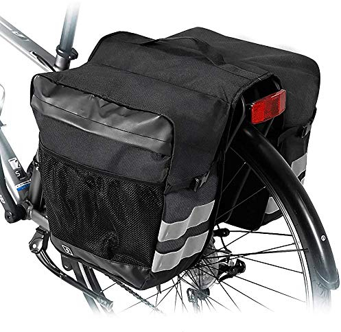 Yhuasia wasserdichte Packtaschen Fahrräder, Kofferraumtasche Fahrrad, Fahrrad Gepäckträgertasche, Satteltaschen für Fahrrad,für Fahrräder Outdoor Commute Shopping Reiten Picknick (Schwarz)