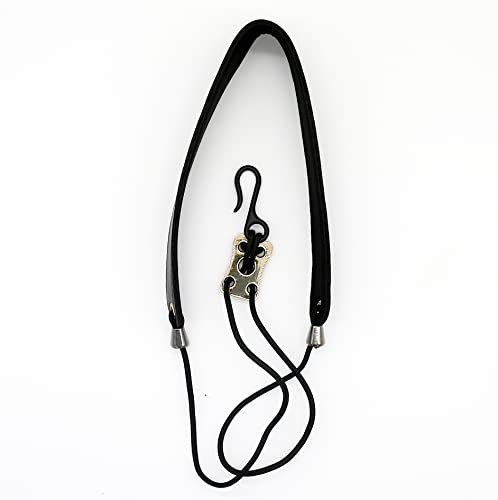 Soundman SNG-8 Deluxe-Klarinettengurt - Bequemer Ledergurt für Klarinette - Höhenverstellbarer Halsgurt mit stabilem Haken, verlässliche Qualität + Lehrgang „Clarinet Basics“