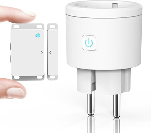 Fensterkontaktschalter Dunstabzugshaube, ASOFTY Mini Funk Abluftsteuerung mit Funksteckdose, Modus&Lichtsensor Einstellbar, Eingebaute Batterie, für Dunstabzugshaube, Lichtsteuerung, Offene Kaminen
