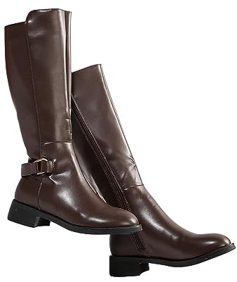 Yolimok Botas Altas Mujer Invierno, Zapatos Beige Comodos Beige Botas Invierno Cálidas Botas Caña Ancha Botas Caña Alta Con Tacon Botas Mosqueteras Botas Militares Elegantes Ancho Cawoy
