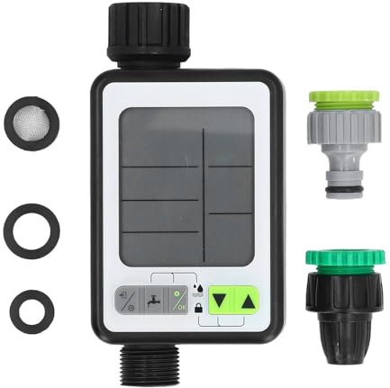 Timer per Irrigatore, Timer per Tubo da Giardino Schermo da 3,2 Pollici Sensore di Pioggia 3 modalità Intelligenti Resistente All'acqua Temporizzatore Digitale del Irrigazione