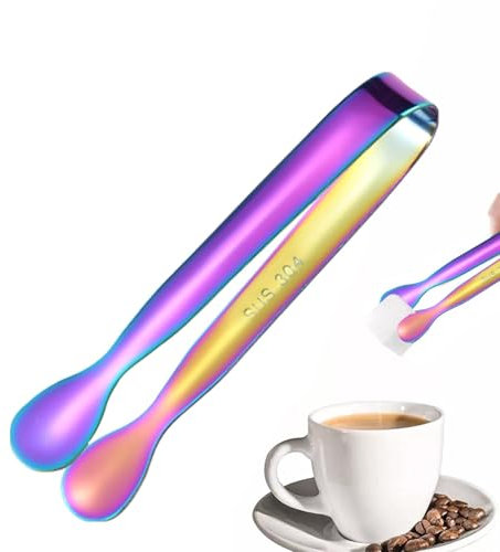 Pinze per snack | Pinze per zucchero in acciaio inox | Pinze per servire portatile mini pinze durevoli per servire cibo, cubetti di ghiaccio, frutta