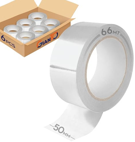 GIANTO 6 Rotoli di Nastro Adesivo Trasparente, h 50 mm x L 66 metri Rotolo per Imballaggio, Spedizioni, Pacchi, Cartoni, Traslochi, Resistente Antistrappo, Made in Italy (Confezione 6 pz)