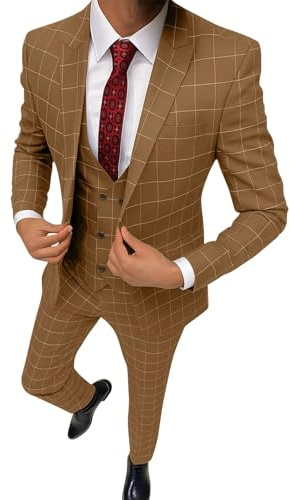 Abito Da Uomo In 3 Pezzi Tinta Unita Affari Blazer Pantaloni Gilet Elegante Smoking Formale Da Matrimonio Completo Da Uomo Dinner Casual Abiti Da Lavoro Business Cerimonia Slim Fit Abito Da Sposa