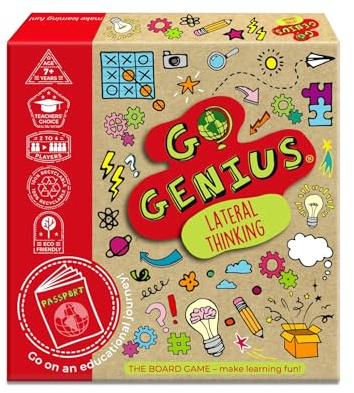 Whiz Kid Go Genius Lateral Thinking Board Game Educational Family Game Supporting KS1 & KS2, Think Outside The Box Learning Game 7+