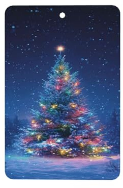 Lot de 4 désodorisants de voiture en forme de sapin de Noël avec lumières colorées à suspendre - Cartes parfumées pour tablettes d'aromathérapie de voiture