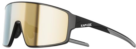 KAPVOE K473 Lentes de Sol Deportivos para Ciclismo UV400 ，Dorado