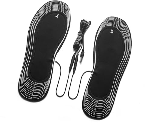 FROMCEO Electric Heating Shoe Insoles USB Power Shoe Pad Heater for Full Foot Warmth Winter Cold Weather Outdoor Activity Heated Insoles for Men Women