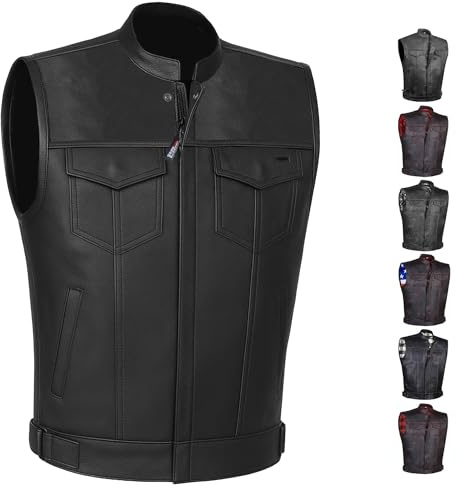 Hombres de piel de Armor SOA Anarchy para moto Club MOTERO Concealed Carry chaleco