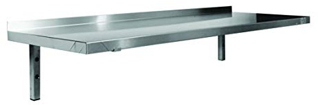 L2G – Estantería de pared completa – Construcción de acero inoxidable – Respaldo trasero 30 mm – Consolas Tubulares soldadas en tubo 25 x 25 mm – 800 x 400 mm – Altura total 250 mm