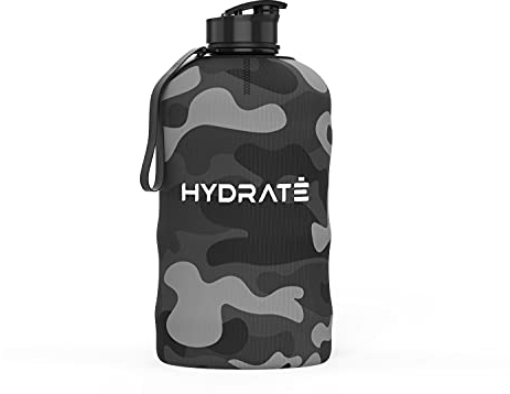 HYDRATE Black Camo Protective Sleeve Accessory for XL Jug 1300ml - Insulating Water Bottle Cover for 1.3L Jugs - Insulated Holder for Gym Drinking Bottles - Ideal for Daily Use, Outdoors, or Sports