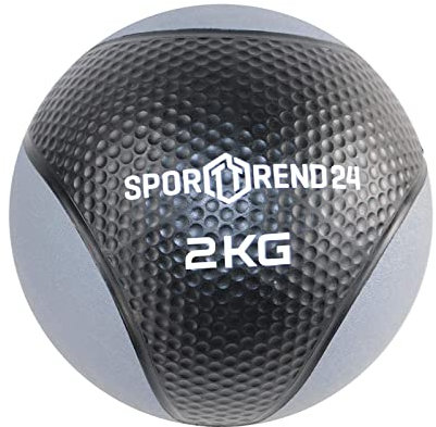 Sporttrend 24® Medizinball 1kg, 2kg, 3kg, 4kg, 5kg, 6kg, 7kg, 8kg, 9kg, 10kg, 12 kg in schwarz | Gewichtsball, Trainingsball, Gewicht Ball, Bälle, Fitness (Schwarz, 2 kg)