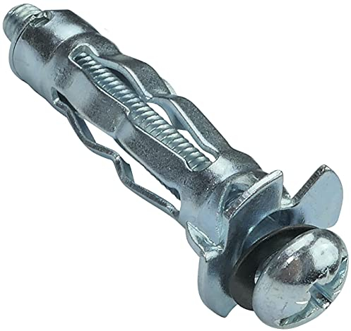 AERZETIX - C49944 - Lot de 25 - Cheville d'expansion Ø10x37mm - pour plaques de plâtre corps creux - avec vis M5x45mm - fixation en cloison sèche