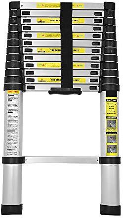 EINFEBEN Teleskopleiter Aluminium mit Tragegriff, 3.8M Ausziehbar Ausziehbare Leiter, Flexibel Aluminiumleiter, Maximale Tragkraft von 150kg, Mehrzweckleiter für Heim Werken