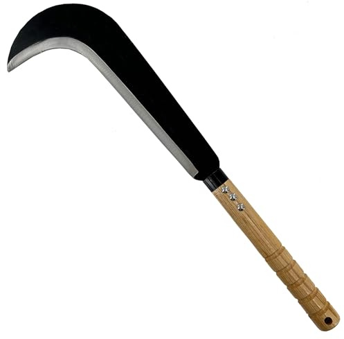 MedievalDepot Premium Craftsmanship Slasher Crescent Outdoor Bamboo Sickle Scythe Machete Knife