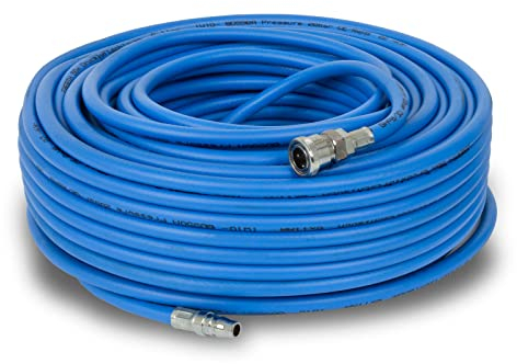 EBERTH manguera compresor aire manguera de tela manguera de aire, longitud 50m, manguera aire comprimido con diámetro 6mm x 11mm (interior x exterior), acoplamiento 1/4, 20 bar