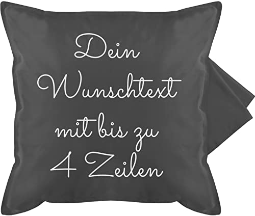 Kissenbezug - Aufdruck selbst gestalten - Wunschtext I Geschenk personalisiert - 50 x 50 cm - Grau - Kissen Personalisieren Text namenskissen personalisierte Bedrucken kuschelkissen selber Schrift